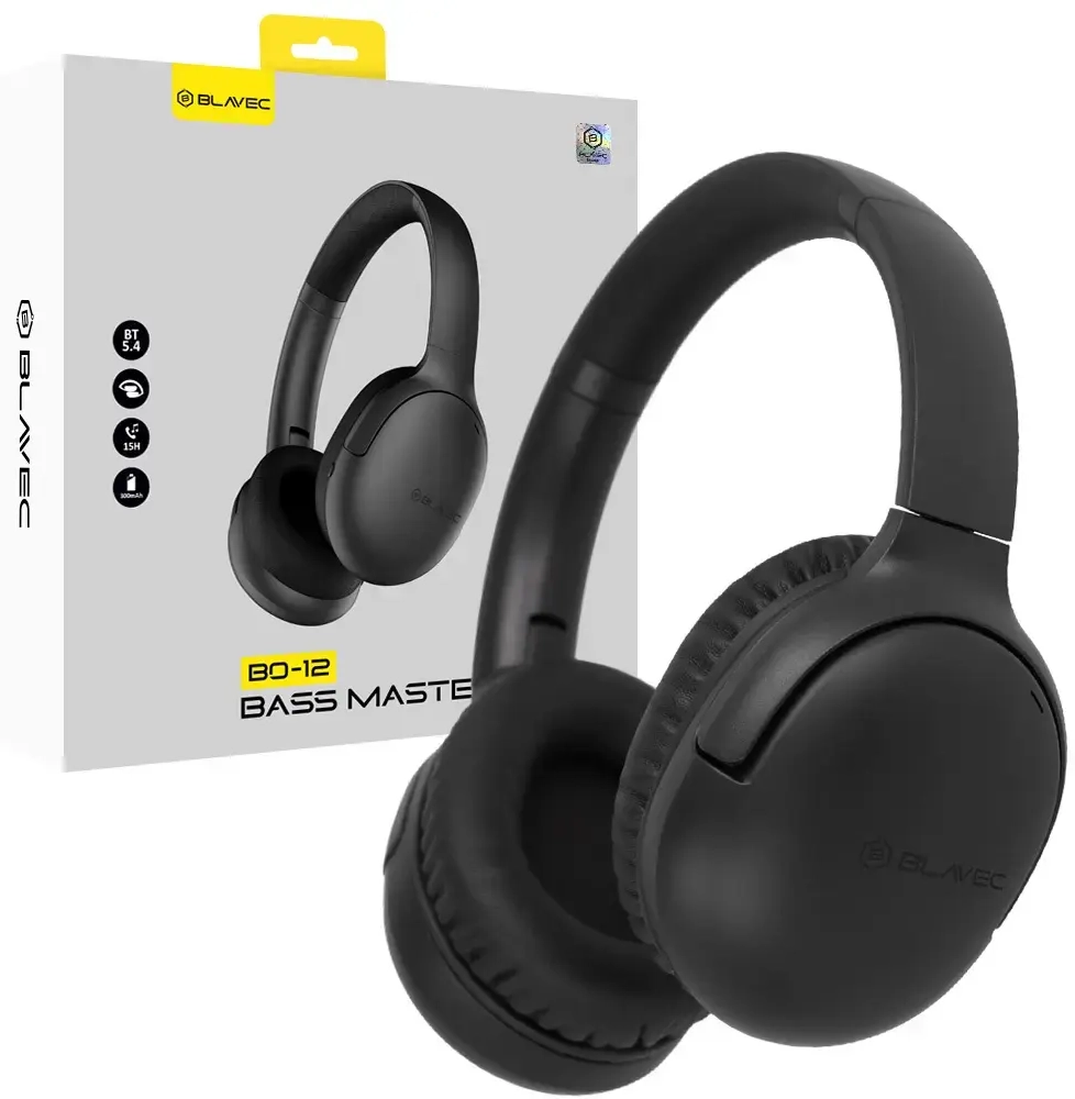 Blavec Over-ear Bluetooth Headphones BO-12 Bass Master ANC (BO12-B) black