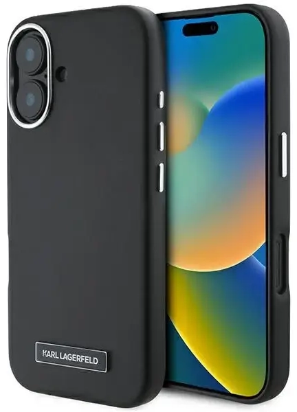 Karl Lagerfeld case for iPhone 16 Plus 6,7" KLHMP16MPGMSRPK black Hard FW Metal Plate MagSafe