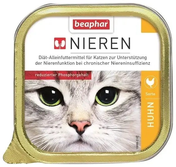 Täisväärtuslik dieettoit kassidele (pasteet) : Beaphar Nierdieet HUHN 100 g