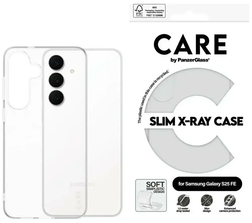 Etui CARE by PanzerGlass Fashion X-Ray    do Samsung Galaxy S25 FE przezroczysty