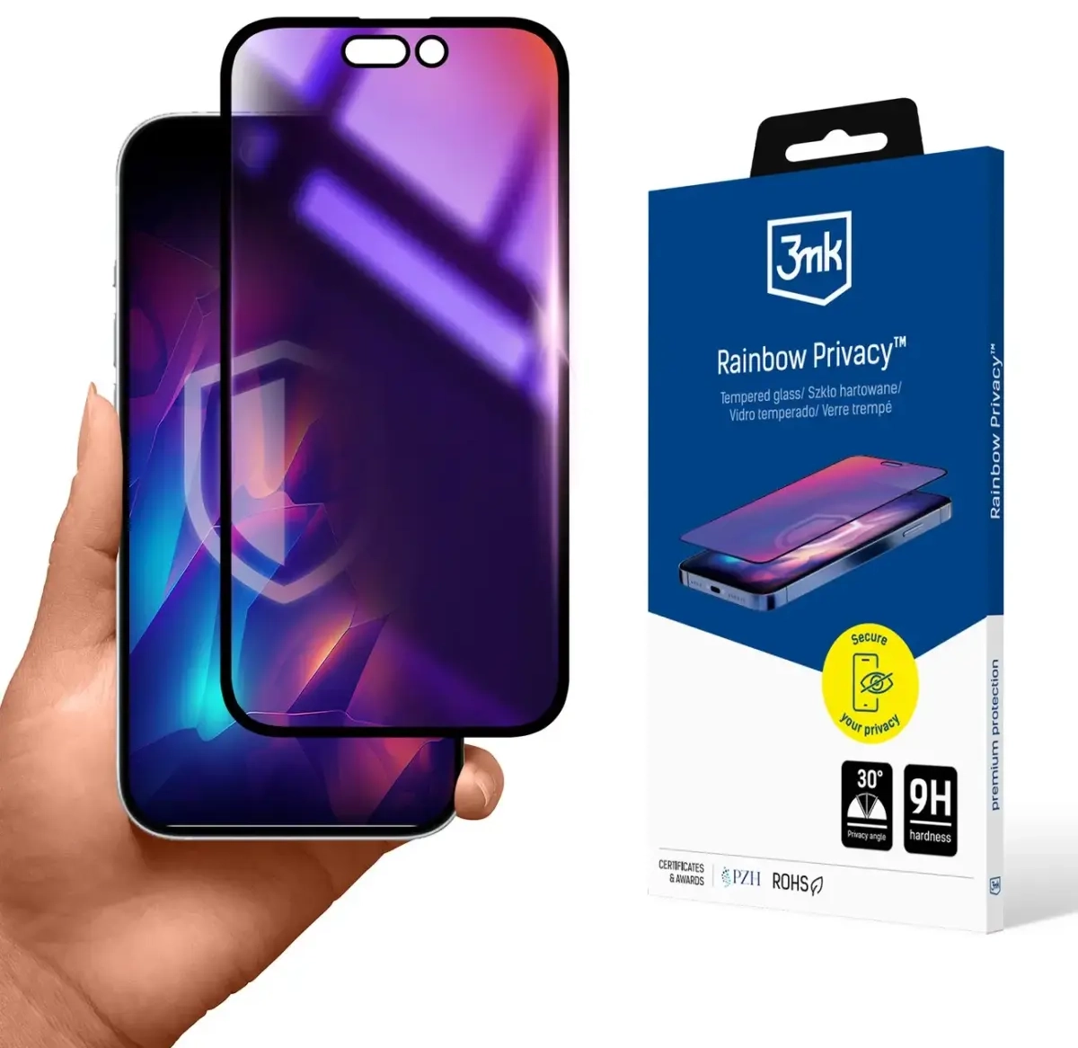 3mk Rainbow Privacy Tempered Glass for Apple iPhone 14 Pro Max