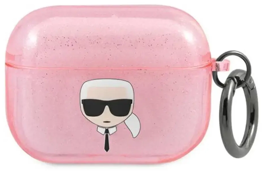 Karl Lagerfeld ümbris AirPods Pro KLAPUKHGP roosa Glitter Karl`s Head