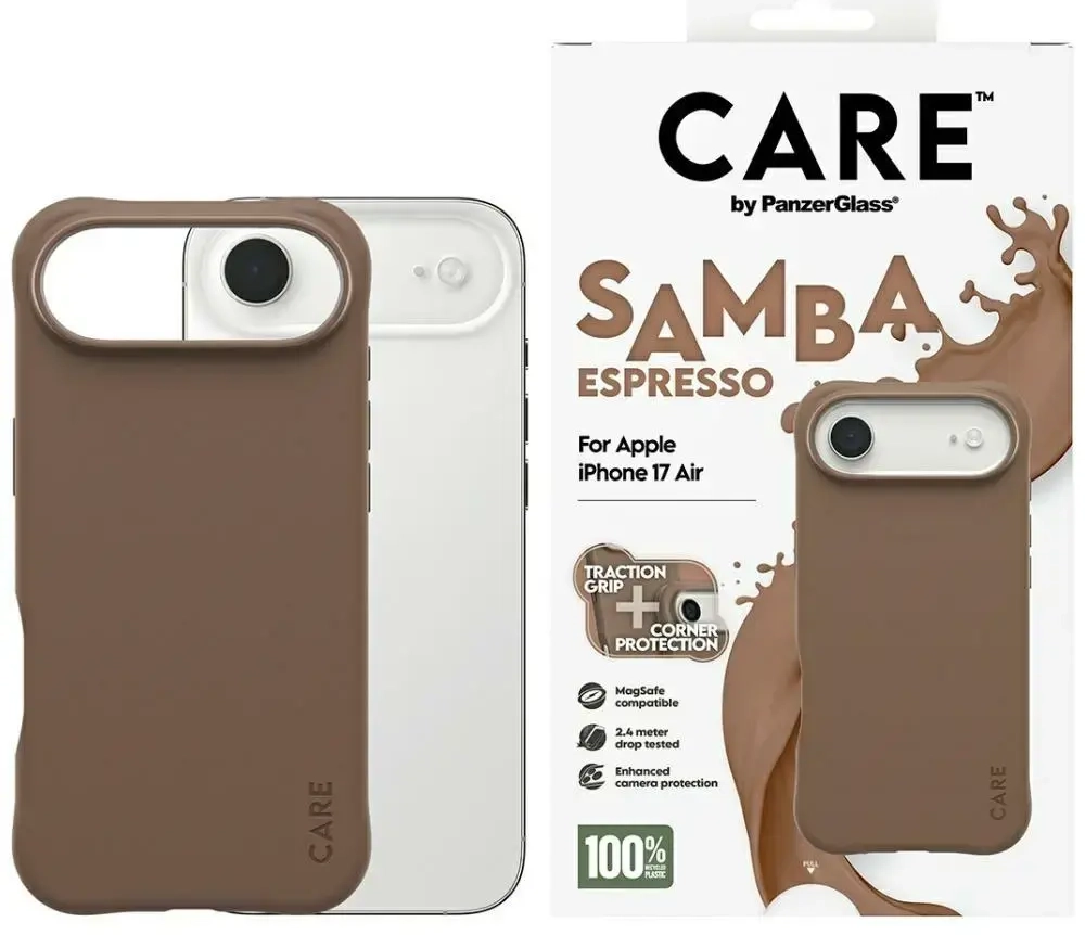 Case CARE by PanzerGlass Fashionable Samba MagSafe for iPhone Air espresso