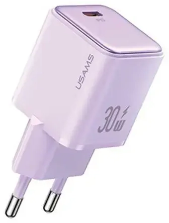 USAMS X-ron Series CC186TC03 tīkla lādētājs | 30W | PD3.0 | USB-C | purpurs