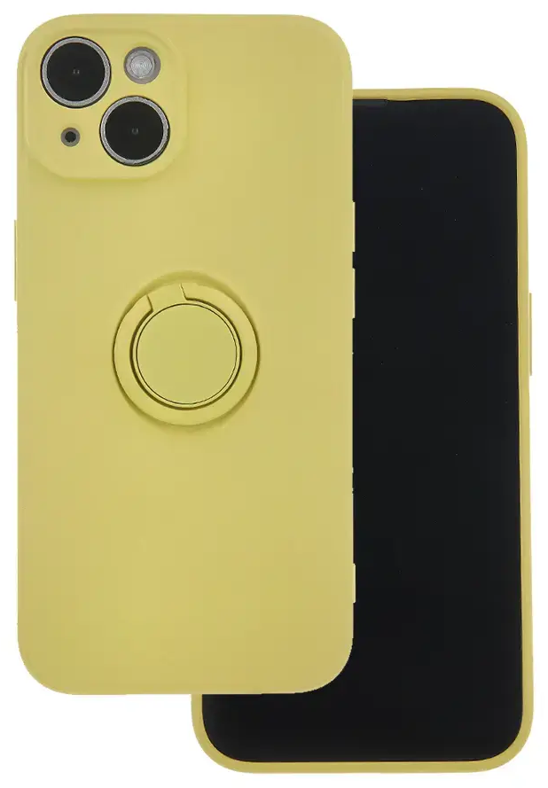 Finger Grip telefono dėklas su stovu iPhone 11 geltonas