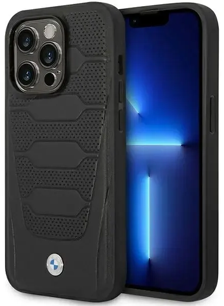 Etui BMW BMHMP14X22RPSK iPhone 14 Pro Max 6,7" czarny|black Leather Seats Pattern MagSafe