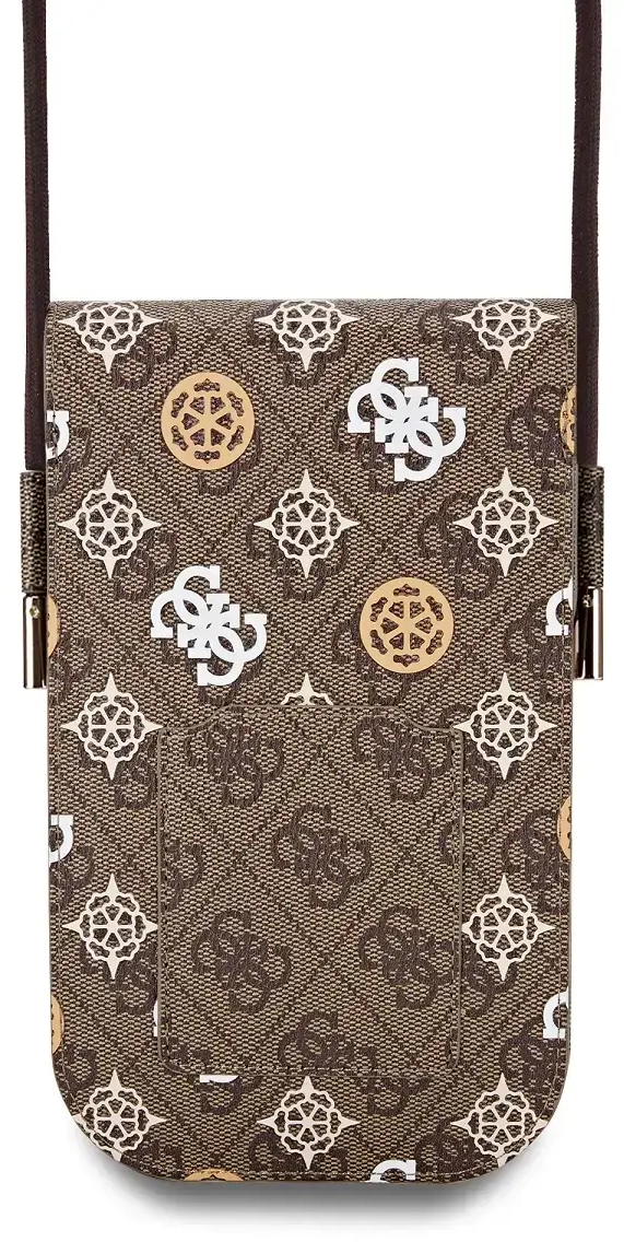 Guess PU 4G Peony Multicolor Phone Bag Brown