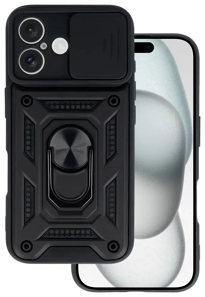 Slide Camera Armor maciņš telefonam iPhone 16 melns