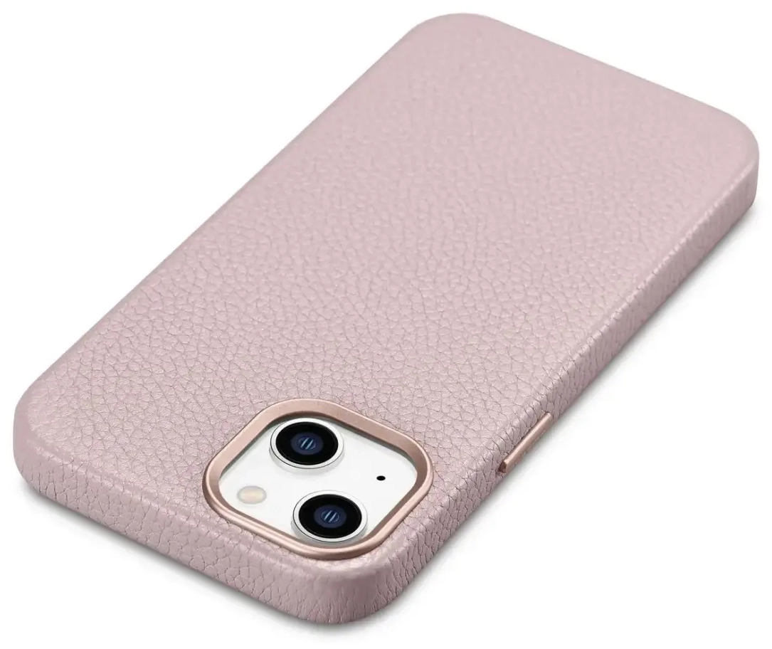 iCarer Litchi Premium Leather Case iPhone 14 Plus Magnetic Leather Case with MagSafe Pink (WMI14220711-PK)