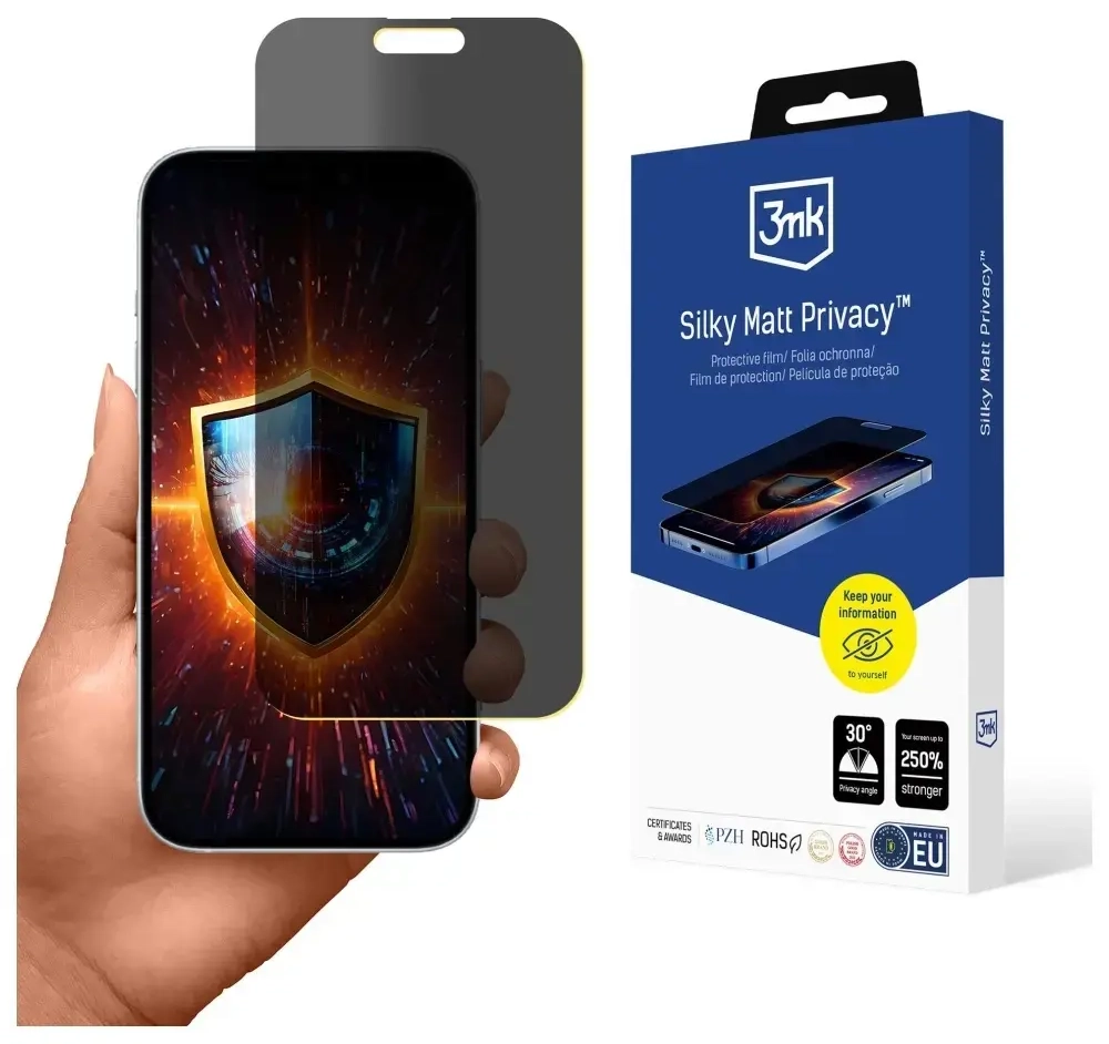 Защитная плёнка 3MK Silky Matt Privacy для iPhone 17 (эффект приватности)
