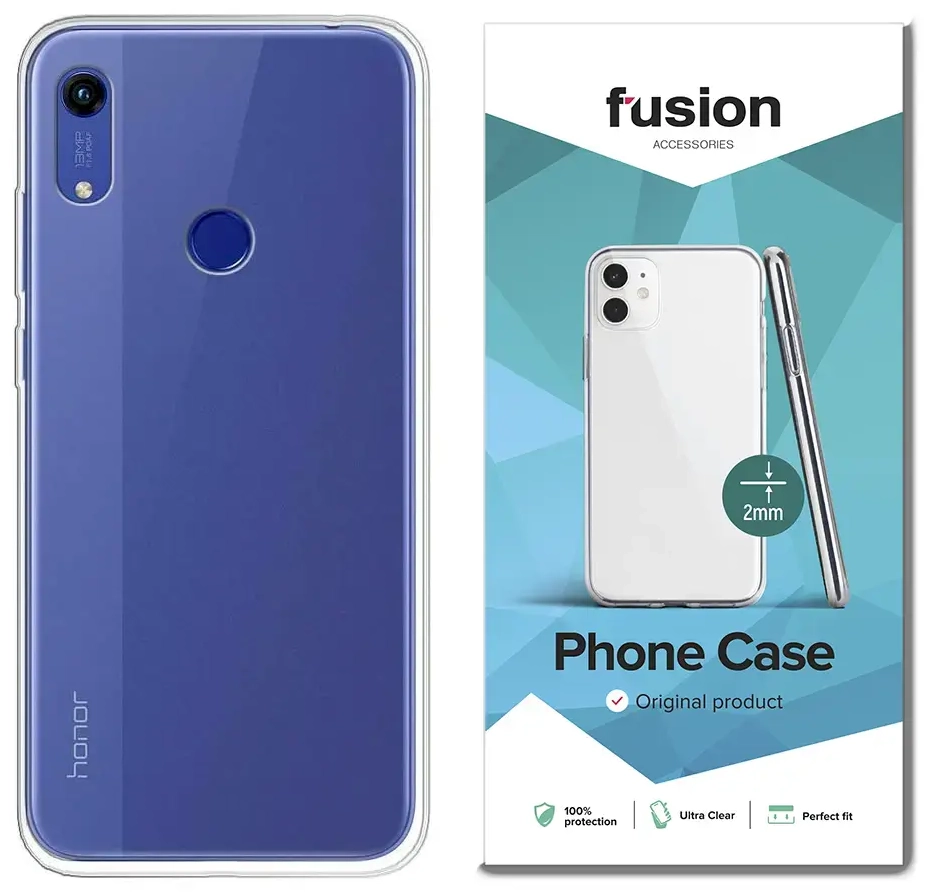 Fusion Ultra Clear Series 2 mm Silikona Aizsargapvalks Honor 8A Caurspīdīgs (EU Blister)