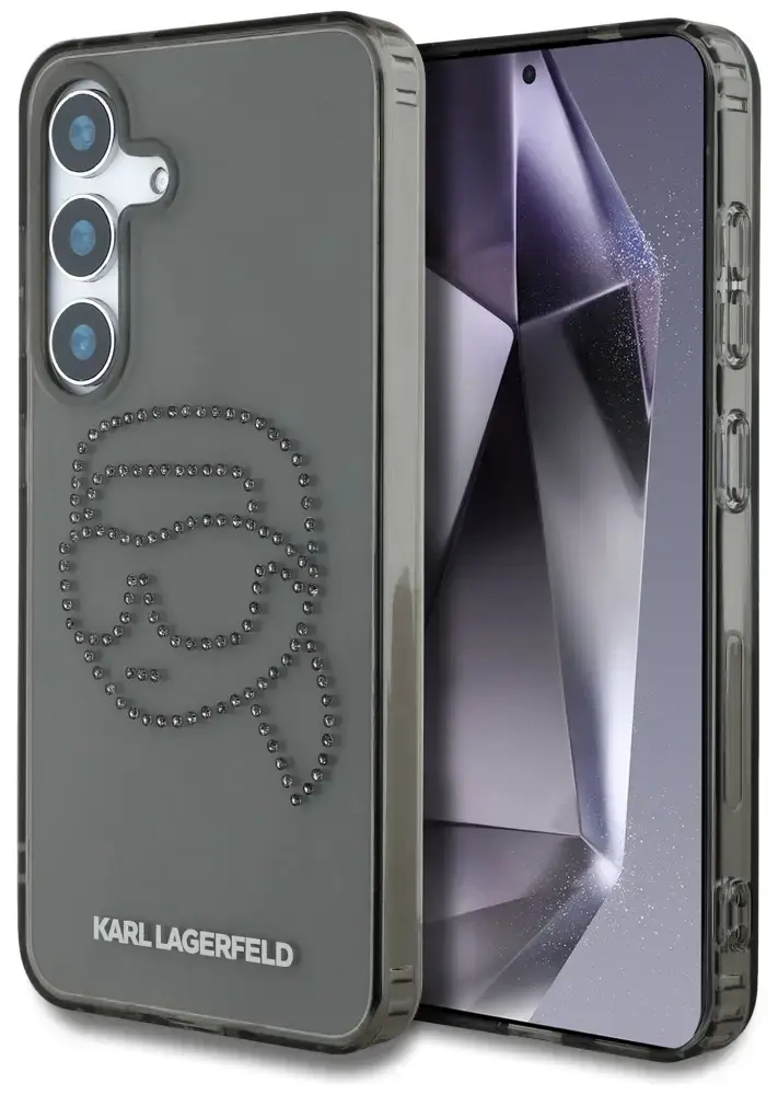 Karl Lagerfeld Rhinestones Karl Head Logo Case for Samsung Galaxy S25 Black