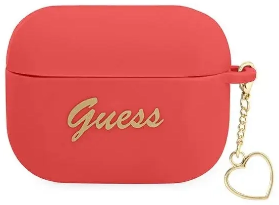 Guess GUAPLSCHSR AirPods Pro cover czerwony|red Silicone Charm Heart Collection