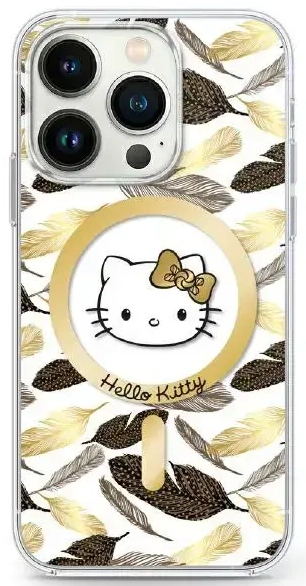 Hello Kitty HKHMP16XHGLEH iPhone 16 Pro   Max 6.9" biały|white hardcase IML Golden Leaves MagSafe