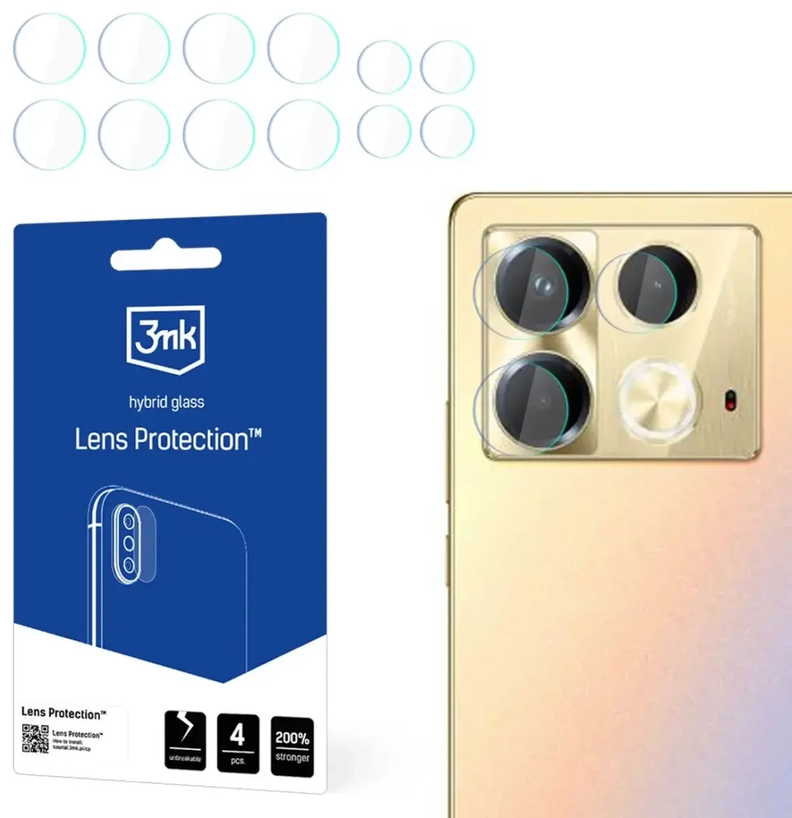 3mk Lens Protectionâ¢ Hybrid Camera Glass for Infinix Note 40 - Clear