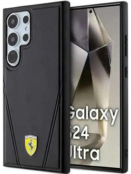 Ferrari FEHMS24LP3BAK S24 Ultra S928 czarny|black hardcase Hot Stamp V Lines MagSafe