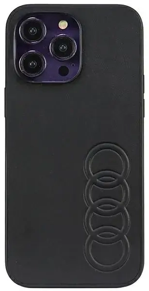 Audi Synthetic Leather iPhone 14 Pro Max 6.7" czarny|black hardcase AU-TPUPCIP14PM-TT|D1-BK