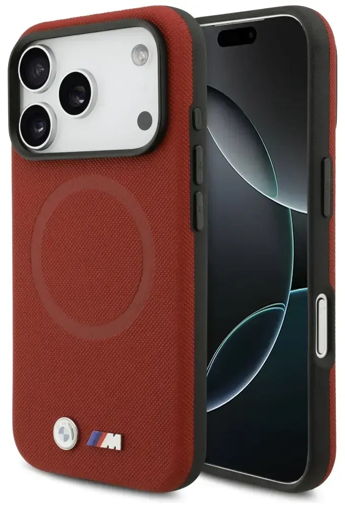 BMW M FW Metal Logo MagSafe Case for iPhone 17 Pro Red