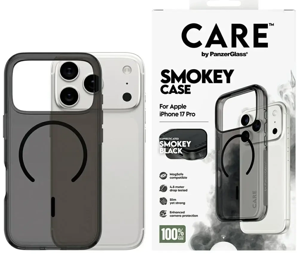 CARE by PanzerGlass Flagship Urban Explorer case in Black MagSafe for iPhone 17 Pro smoke