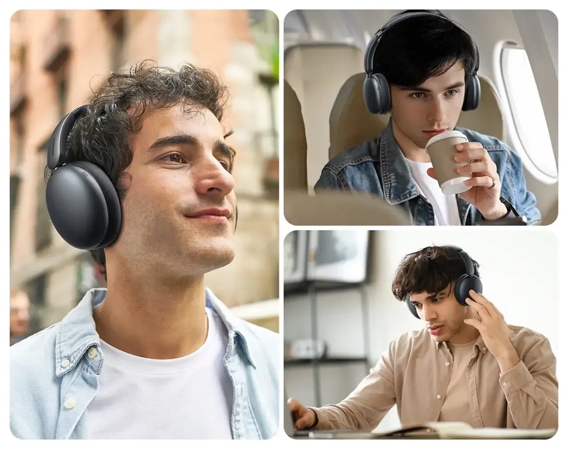 „Joyroom J-Head“ serijos „JR-JH1“ belaidės ausinės su „ANC Bluetooth“ – juodos