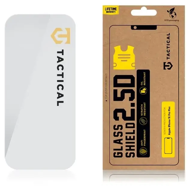 Tactical karastatud klaas iPhone 16 Pro Max jaoks, läbipaistev