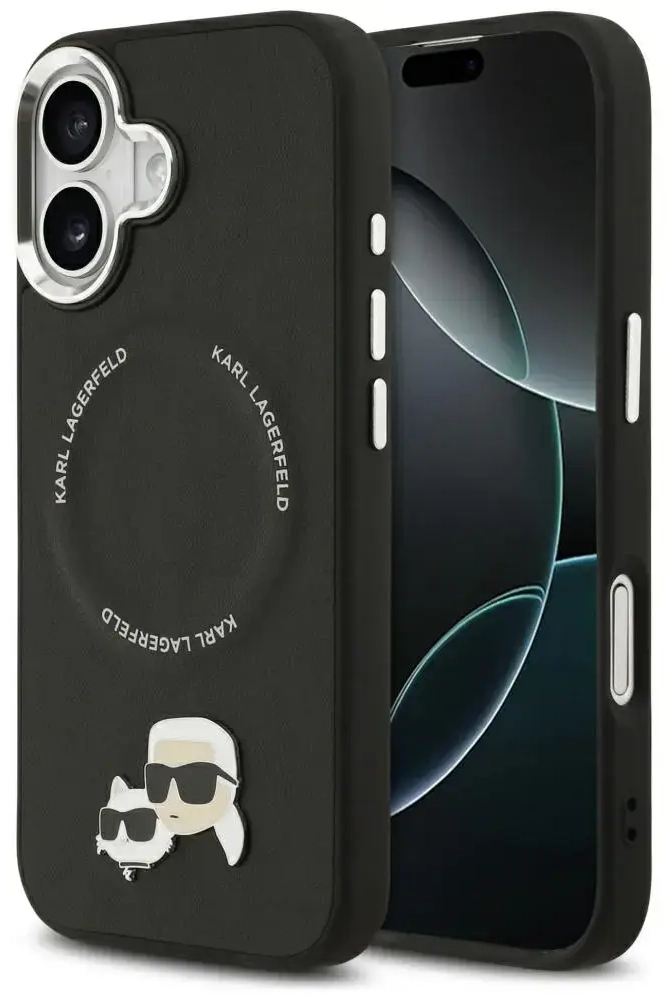 Karl Lagerfeld Karl & Choupette Pins MagSafe Case for iPhone 17 Black