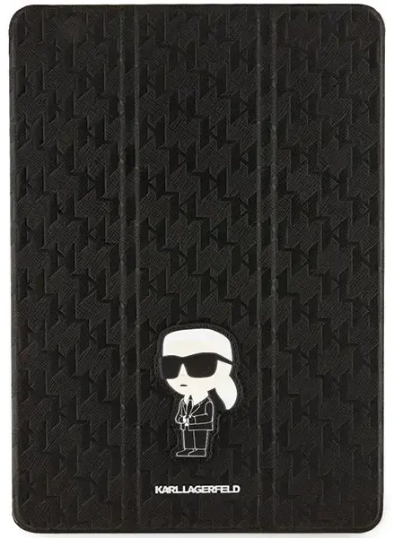 Karl Lagerfeld KLFC10SAKHPKK iPad 10.2"  Folio Magnet Allover Cover czarny|black Saffiano Monogram Ikonik