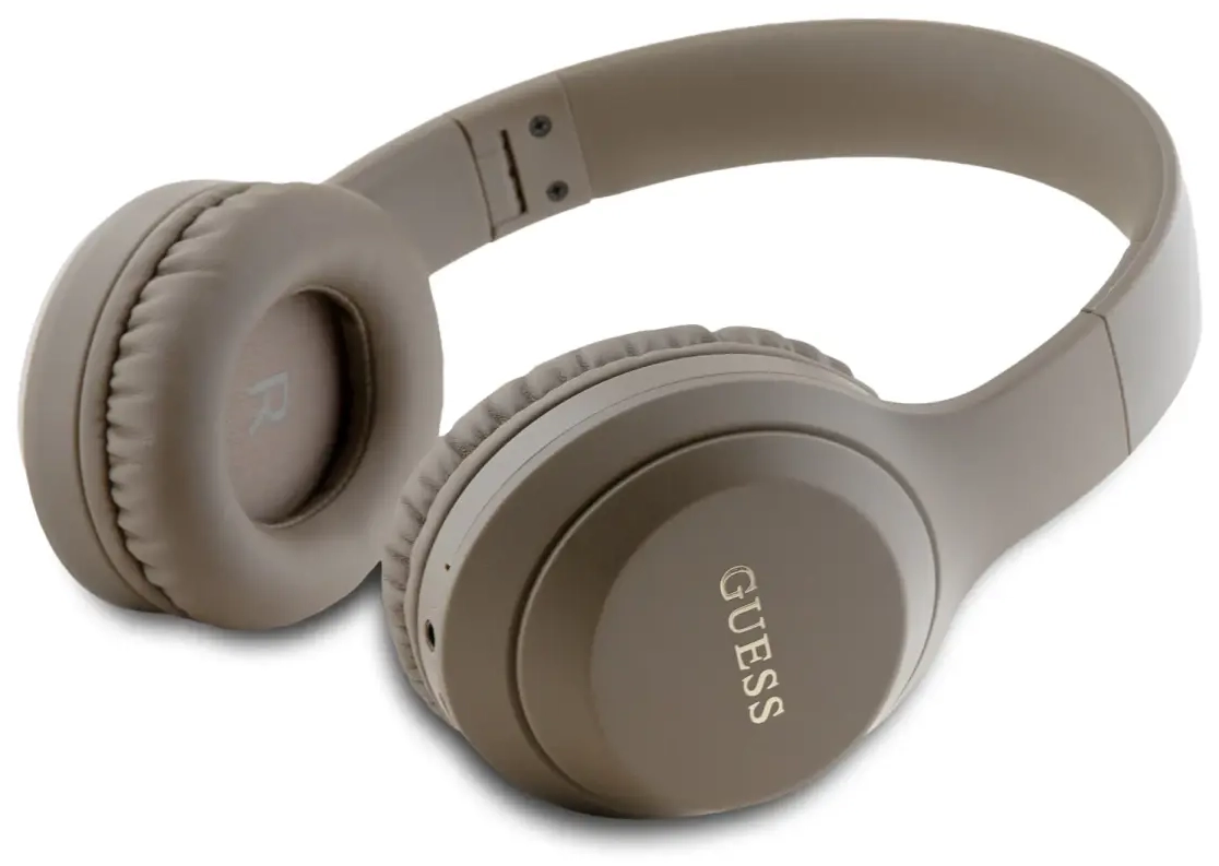 Guess Classic Silver Logo Bluetooth Stereo Headphone Brown