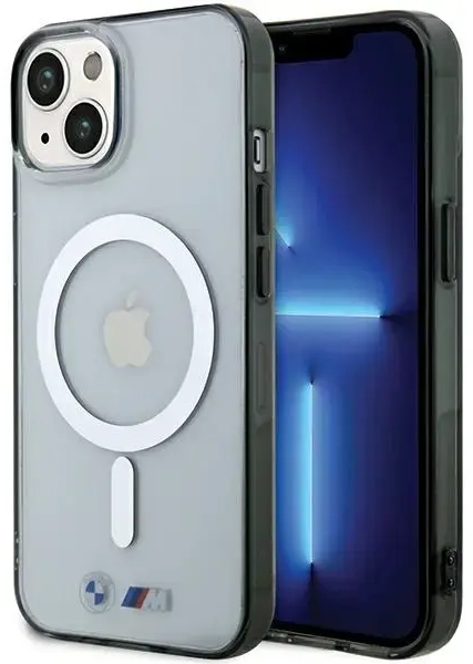 Etui BMW BMHMP15SHCRS iPhone 15 6.1" przezroczysty|transparent hardcase Silver Ring MagSafe
