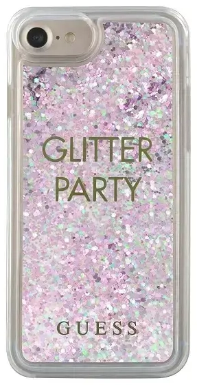 Guess GUHCP7GLUQPU iPhone 6|7|7|8 | SE 2020 | SE 2020 | SE 2022 purpursarkans | violets cietais korpuss Liquid Glitter Party