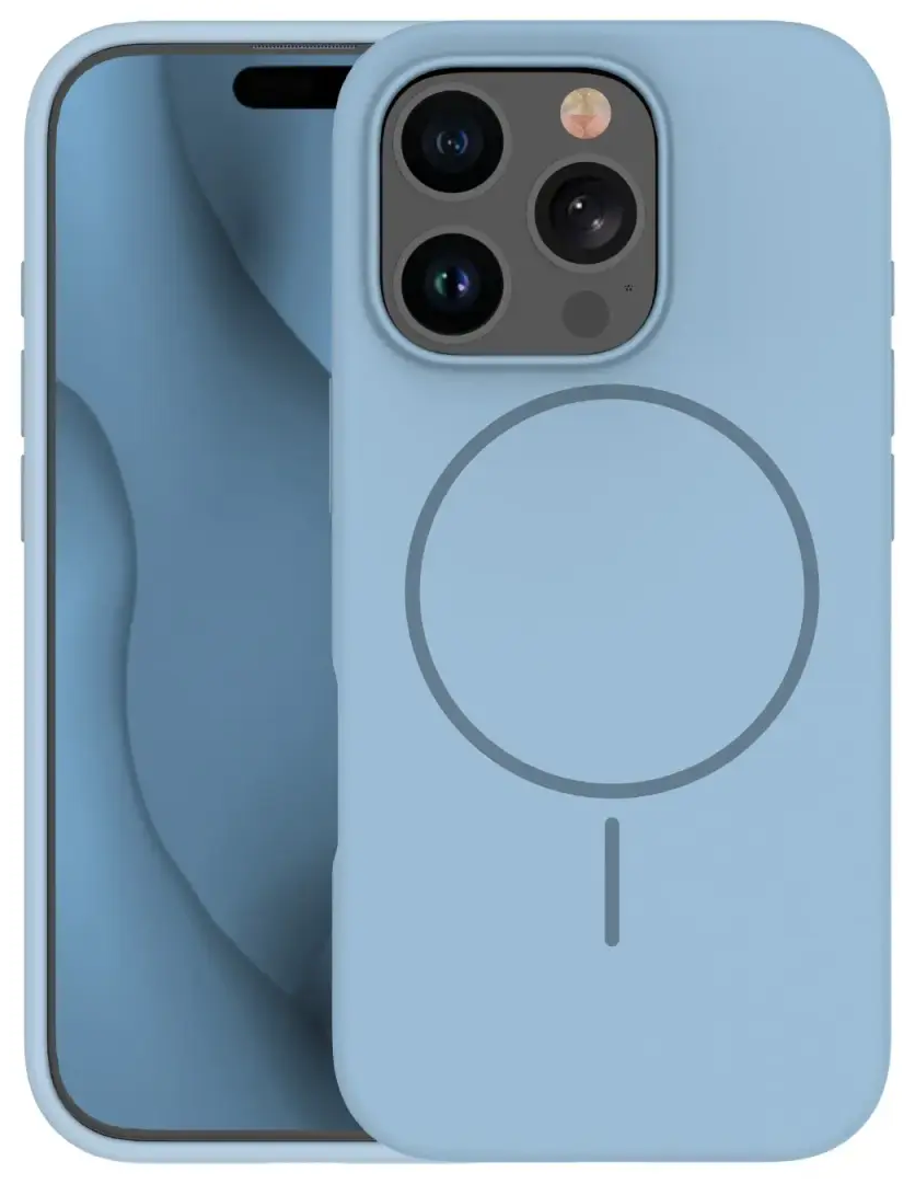 Silicone Thin Mag maciņš ar MagSafe atbalstu telefonam iPhone 17 Air zils
