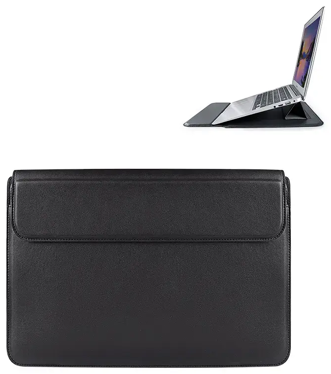 Devia laptop bag / MacBook bracket bag Ultra-Thin 15,4'' waterproof PU leather black