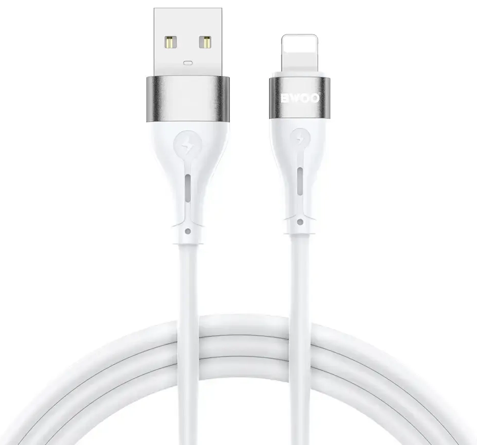 BWOO X280L datu pārraides un uzlādes vads | USB-A uz Lightning | 15W | balts