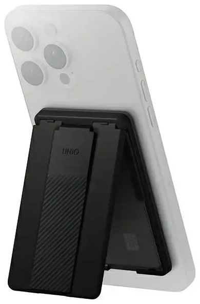 UNIQ Heldro ID magnetyczny portfel z podpórką i opaską czarny|midnight black