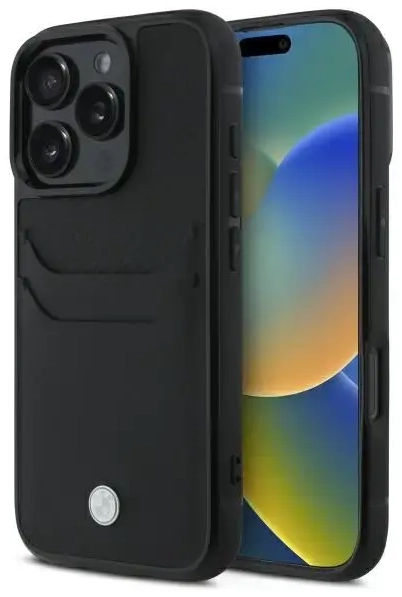 BMW BMHCP16X22RSEPK iPhone 16 Pro Max 6.9" czarny|black hardcase Sign Leather Cardslot