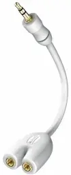 Kabelis Inakustik 3.5mm Male - 2 x 3.5mm Female White