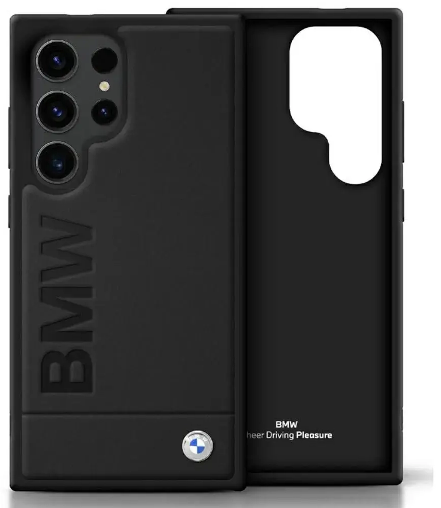 Etui BMW Leather Big Wordmark do Samsung  Galaxy S25 Ultra czarny