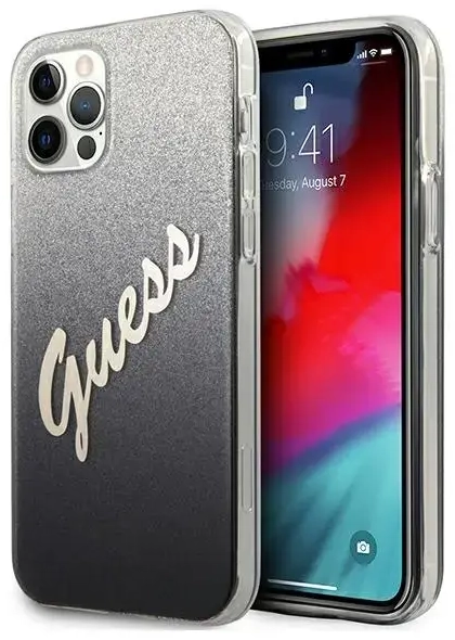 GUHCP12LPCUGLSBK Guess PC|TPU Vintage Zadní Kryt pro iPhone 12 Pro Max 6.7 Gradient Black