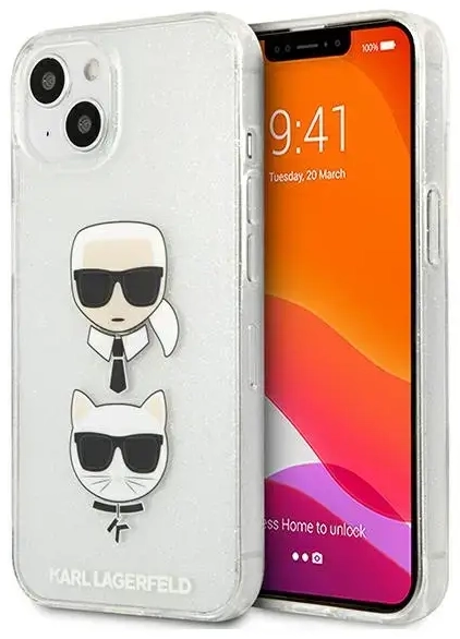 Karl Lagerfeld KLHCP13SKCTUGLS iPhone 13 mini 5,4" srebrny|silver hardcase Glitter Karl`s & Choupette