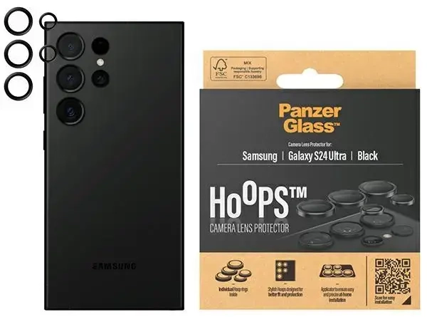 PanzerGlass Hoops Camera Sam S24 Ultra czarny|black 1209 camera lens protector hoop optic rings