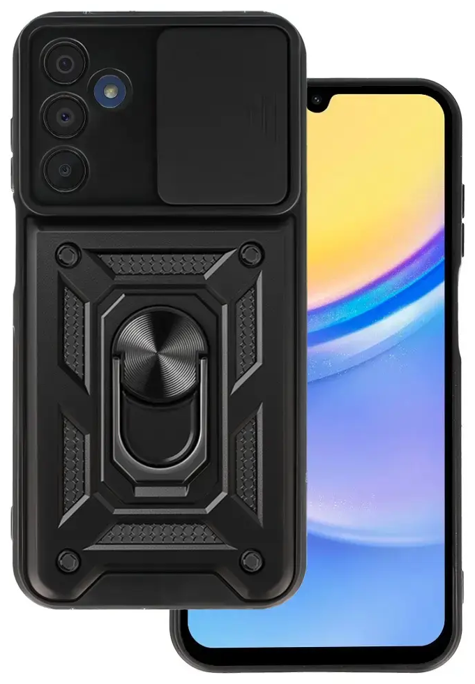 Slide Camera Armor Case for Samsung Galaxy A15 4G/5G Black