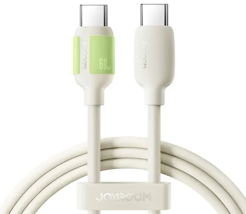 Duomenų perdavimo ir įkrovimo laidas „Joyroom S-A53“ | USB-C į USB-C | 60 W | 1,2 m | smėlio spalvos