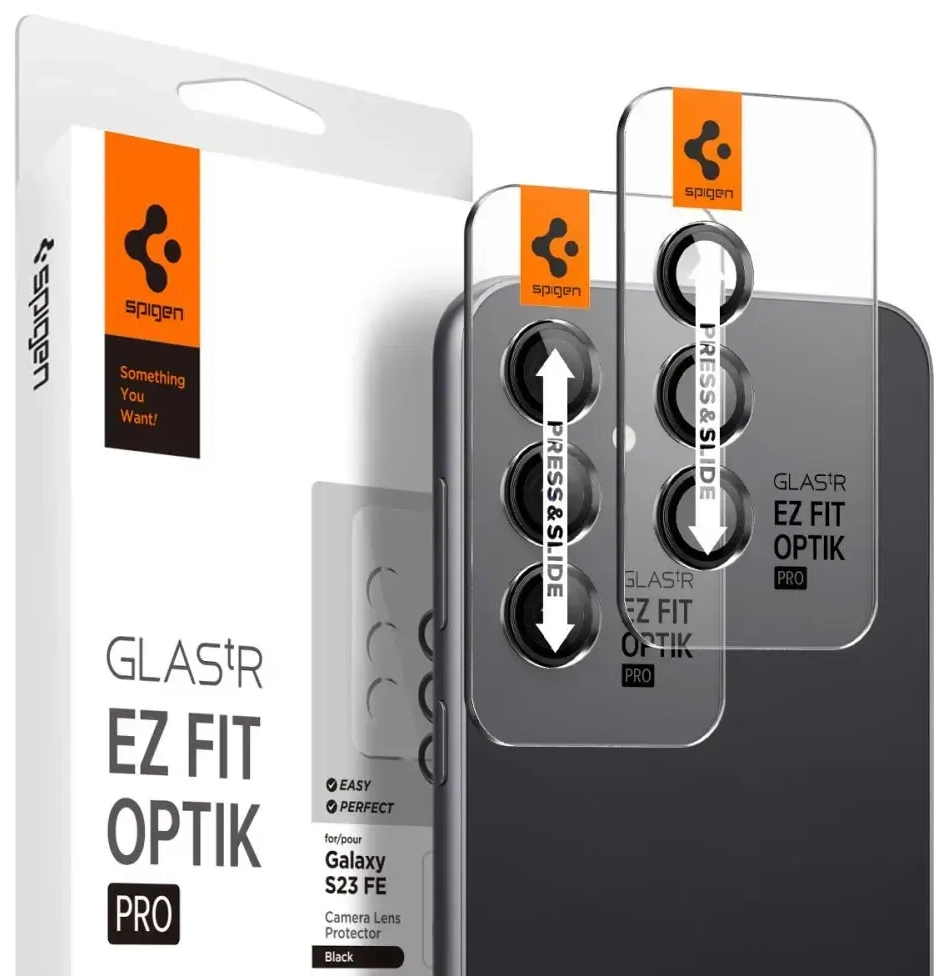 CAMERA COVER Spigen OPTIK.TR âEZ FITâ CAMERA PROTECTOR 2-PACK GALAXY S23 FE BLACK