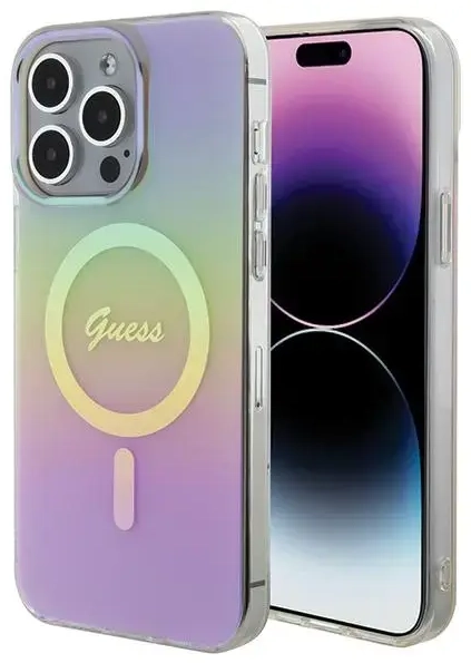 Guess GUHMP15LHITSP iPhone 15 Pro 6.1" różowy|pink hardcase IML Iridescent MagSafe