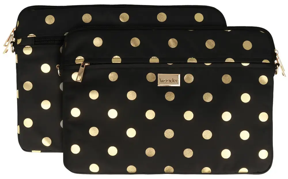 Wonder Sleeve Laptop 17 inches gold polka-dot