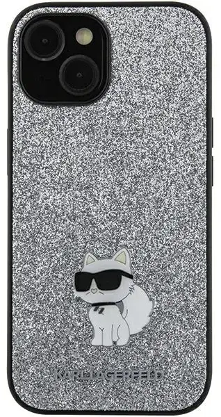 Karl Lagerfeld KLHCSA35GCNPSG A35 A356 srebrny|silver hardcase Fixed Glitter Choupette Logo Metal Pin
