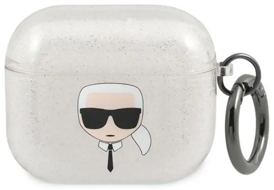 Karl Lagerfeld case for AirPods 3 KLA3UKHGS silver Glitter Karl`s Head