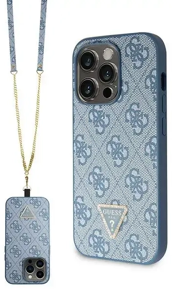 Guess GUHCP14XP4TDSCPB iPhone 14 Pro Max 6.7" niebieski|blue hardcase Crossbody 4G Metal Logo