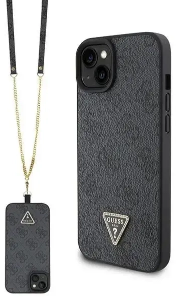 Guess GUHCP15SP4TDSCPK iPhone 15 6.1" black|black hardcase Crossbody 4G Metal Logo