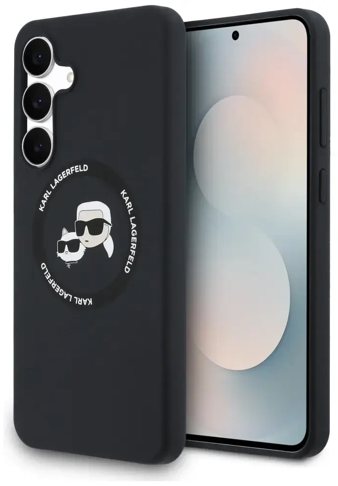Case Karl Lagerfeld Silicone Karl&Choupette Heads MagSafe for Samsung Galaxy S25 FE black